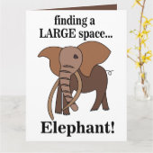 Grappige Olifant Kaart (Gele Bloem)