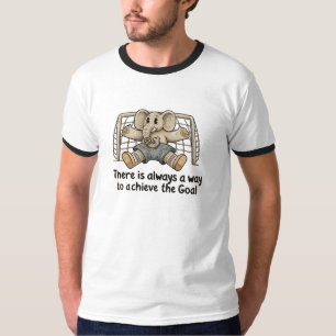 Grappige Olifant Keeper Bereikt Doel Voetbal  T-shirt