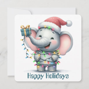 Grappige Olifant Kerst Kaart