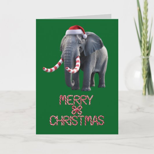 Grappige Olifant Kerstvakantie Kaart (Voorkant)