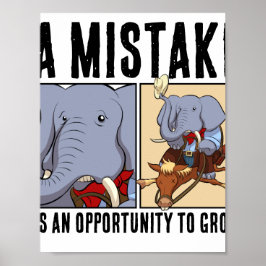 Grappige Olifant Krijgt Kans Om Te Groeien Motiver Poster
