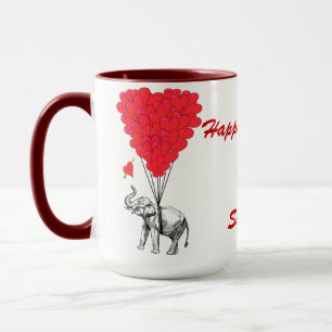 Grappige olifant liefde hart Valentijnse  Mok