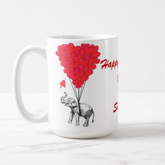 Grappige olifant liefde hart Valentijnse  Mok (Links)