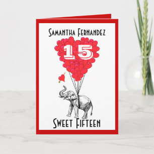 Grappige olifant lieve vijftien kaart