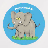 Grappige olifant met cartoon gepersonaliseerd labels (Design 2)