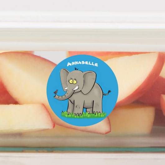 Grappige olifant met cartoon gepersonaliseerd labels (Aangebracht)