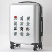 Grappige Olifant Sticker Pack — Mollige Cartoon (Koffer)