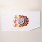 Grappige olifant Turkije Happy Thanksgiving Badhanddoek (Badhanddoek)