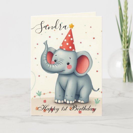 Grappige Olifant Verjaardagskaart Kaart (Voorkant)