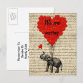 Grappige olifant wijziging van adreskaart aankondigingskaart (Voorkant / Achterkant)