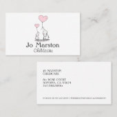 Grappige olifanten en ballonnen kinderopvang visitekaartje (Voorkant / Achterkant)