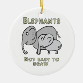 Grappige Olifanten Keramisch Ornament