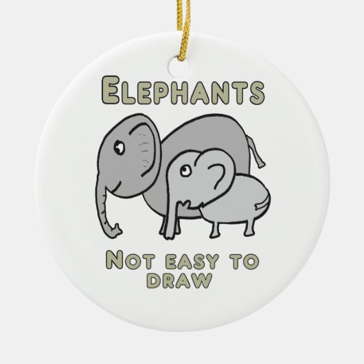 Grappige Olifanten Keramisch Ornament (Voorkant)