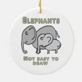 Grappige Olifanten Keramisch Ornament (Achterkant)