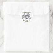 Grappige olifanten ronde sticker (Tas)