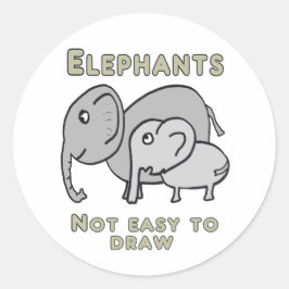 Grappige olifanten ronde sticker