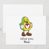 Grappige Olijf Je Humor Voeg Naam Toe Aanpasbaar C Aankondiging (Voorkant / Achterkant)