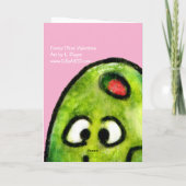 Grappige Olijf Valentijn Roze Kaart (Achterkant)