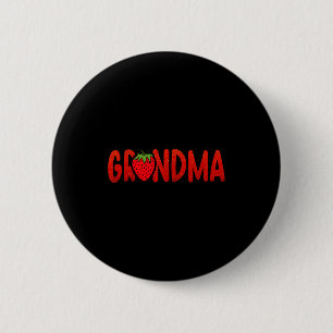 Grappige oma aardbei zomerfruit - Grote mot Ronde Button 5,7 Cm