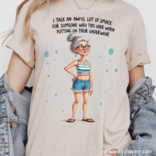 Grappige oma die lullig staat te doen Tri-Blend shirt