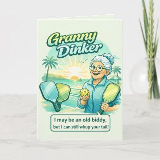 Grappige oma Dinker Pickleball Grappig Kaart