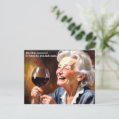 Grappige oma Drink wijn Briefkaart (Staand voorkant)