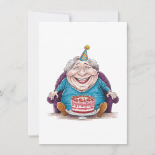 Grappige oma enorme cake & cash cadeau notitiekaartje