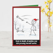 Grappige oma kerst kaart (Gele Bloem)