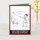 Grappige oma kerst kaart (Gele Bloem)