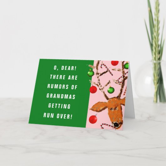 Grappige oma kerstkaart feestdagen kaart (Voorkant)
