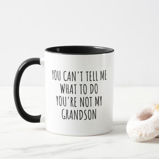 Grappige oma mok Je bent mijn kleinzoon niet (Met donut)
