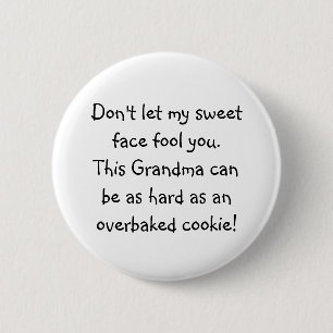 Grappige oma overbaked cookie gezegde ronde button 5,7 cm