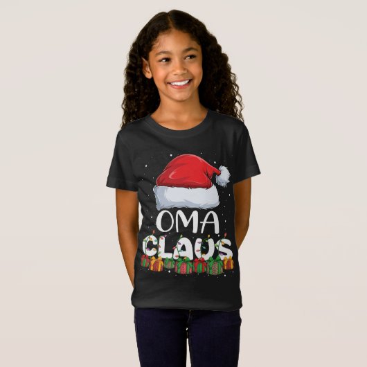 Grappige Oma Sinterklaas Kerstmis Pyjama Familie M T-shirt (Voorkant volledig)