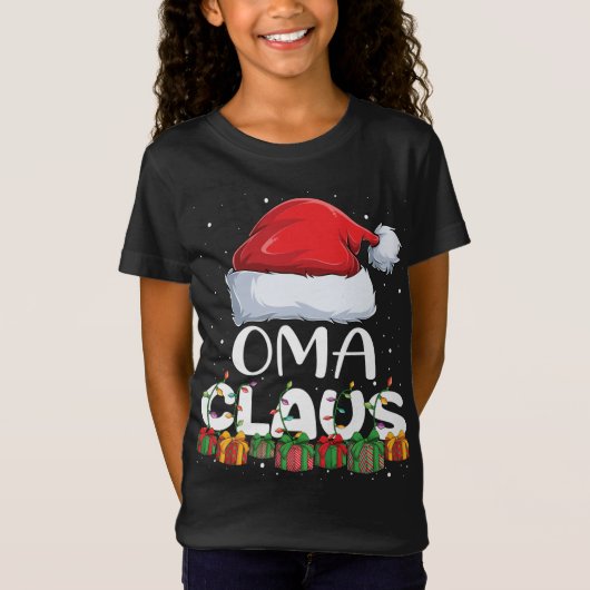 Grappige Oma Sinterklaas Kerstmis Pyjama Familie M T-shirt (Voorkant)