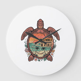 Grappige oma Turtle Beach vintage shirt ontwerp_1 Grote Klok