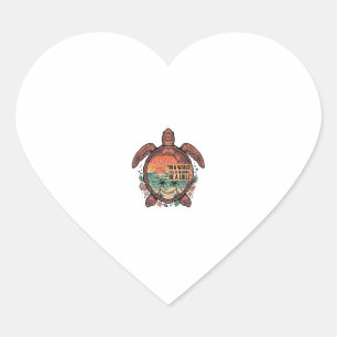 Grappige oma Turtle Beach vintage shirt ontwerp_1 Hart Sticker