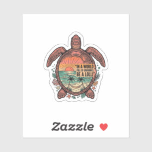 Grappige oma Turtle Beach vintage shirt ontwerp_1 Sticker