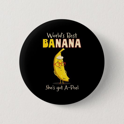 Grappige oma werelds oma banaan grap ronde button 5,7 cm (Voorkant)