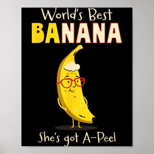 Grappige oma werelds oma banaan stoot poster (Voorkant)