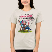 Grappige oma wijsheid glitter Tri-Blend shirt (Voorkant)