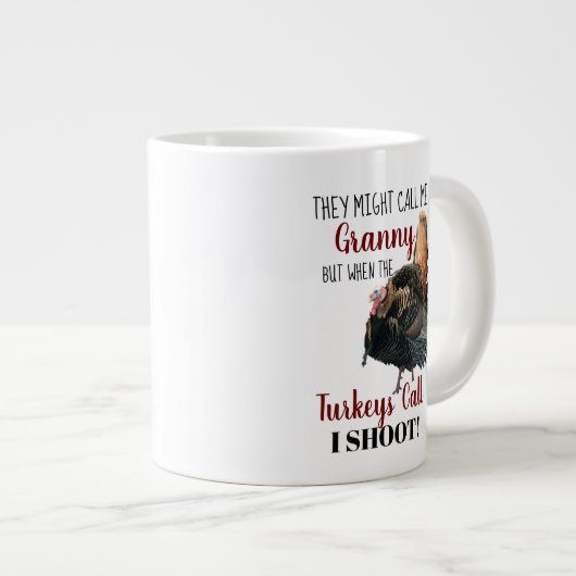 Grappige oma wilde kalkoen jagen Mok (Voorkant rechts)