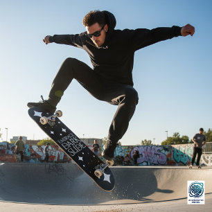 Grappige Omarm de Darkslide Witte Sterren Persoonlijk Skateboard