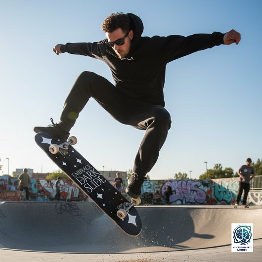 Grappige Omarm de Darkslide Witte Sterren Persoonlijk Skateboard
