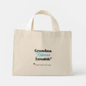 Grappige oma's essentiële meestal snacks en tissue mini tote bag (Achterkant)