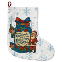 Grappige oma's pot met kerstscheten