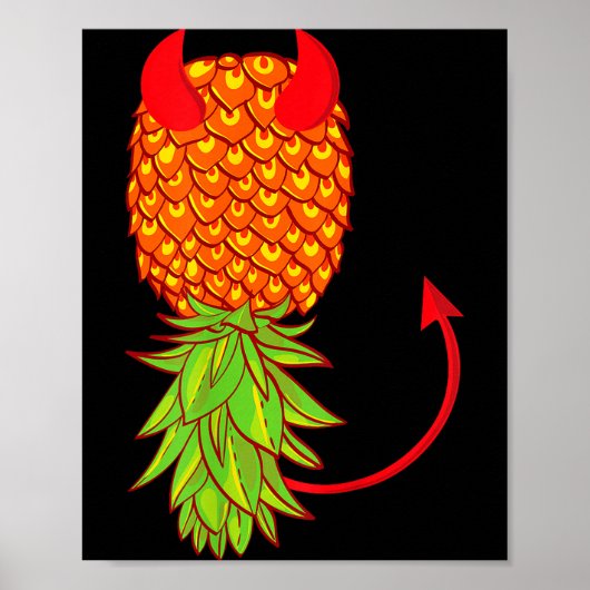 Grappige omgekeerde ananas swingende fruitlefhebbe poster (Voorkant)