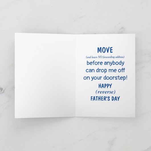 GRAPPIGE "OMGEKEERDE" VADERDAG KAART (Binnen)