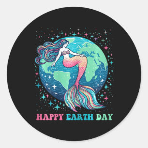 Grappige omgeving Schattigee staart zeemeermin kle Ronde Sticker