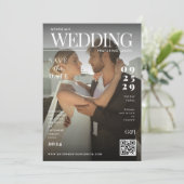 Grappige omslag van tijdschrift Donkere foto Uniek Save The Date (Staand voorkant)