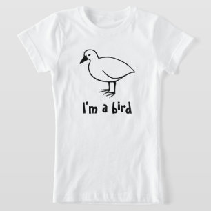 Grappige Omtrek van een Vogel Ik ben een Vogel T-shirt